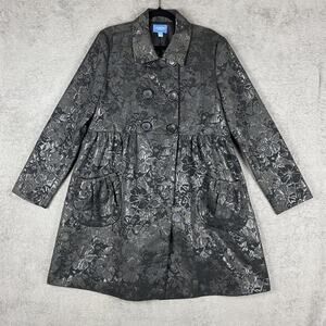 Simply Vera Wang Coat Women Large Floral Brocade Festive Party Holiday Statement